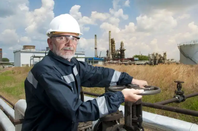 Worker at an industrial site